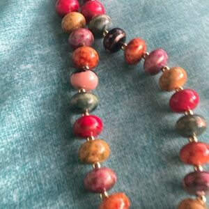 Vintage Multicolor Single Layer Beads Necklace Jewelry Boho